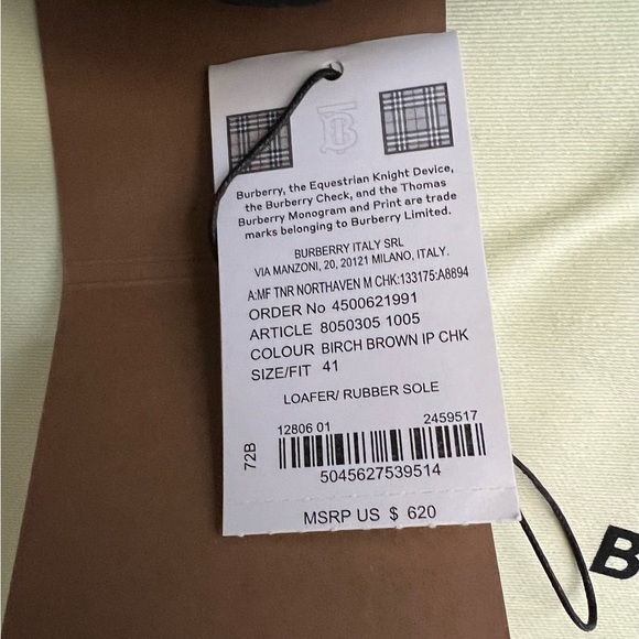 New Men's "Burberry" NORTHAVEN M Check Loafer Rubber Sole - Picture 6 of 15